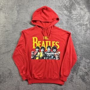 The Beatles Apple Corps Red Hoodie Pullover Sweatshirt Adult XS Rock Band